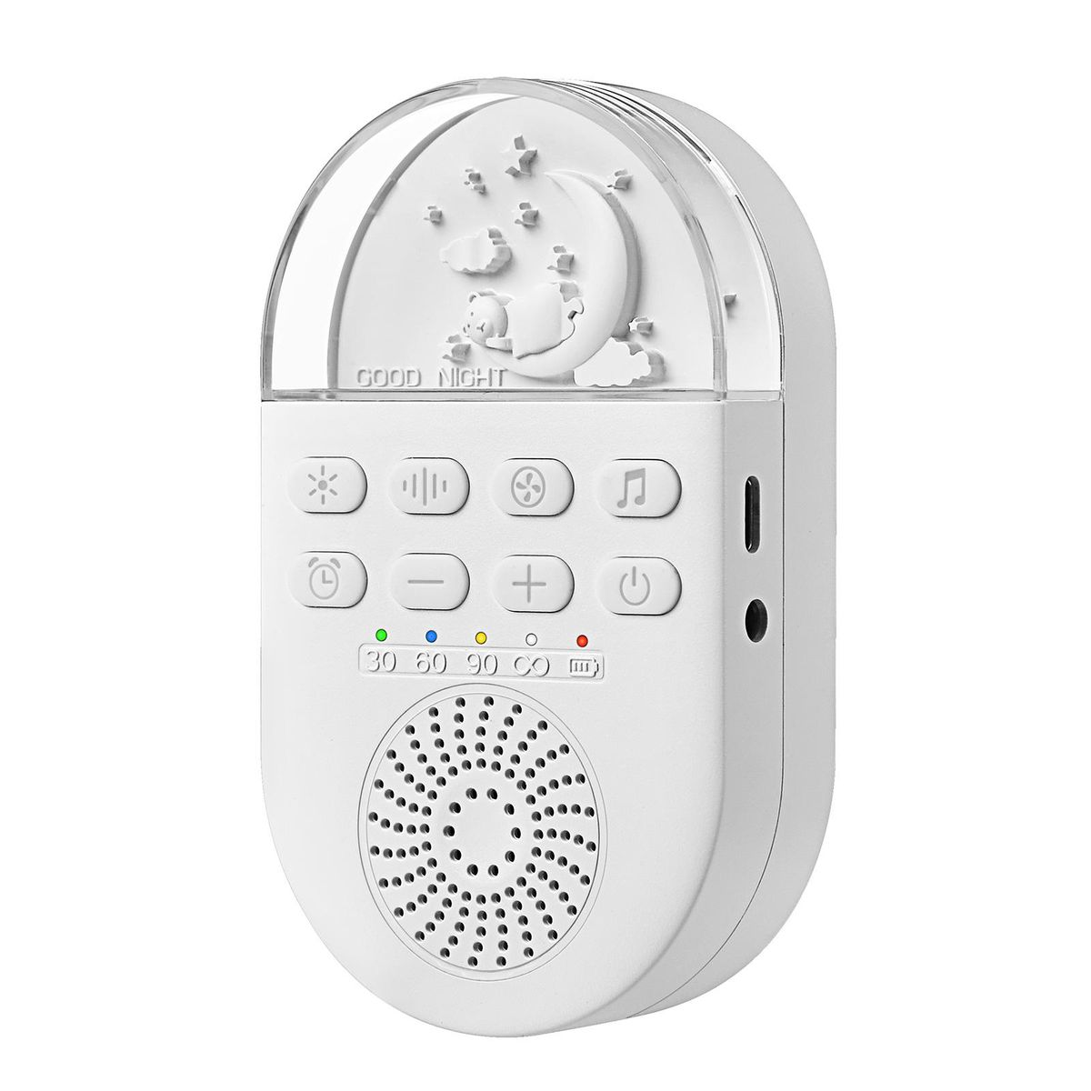 White Noise Sound Machine Baby Sleep Soother with Soft Warm Light/ White Light 24 Soothing Sounds Timers Natural Sound Machine with Lanyard for Babyroom Bedroom On-the-Go Travel