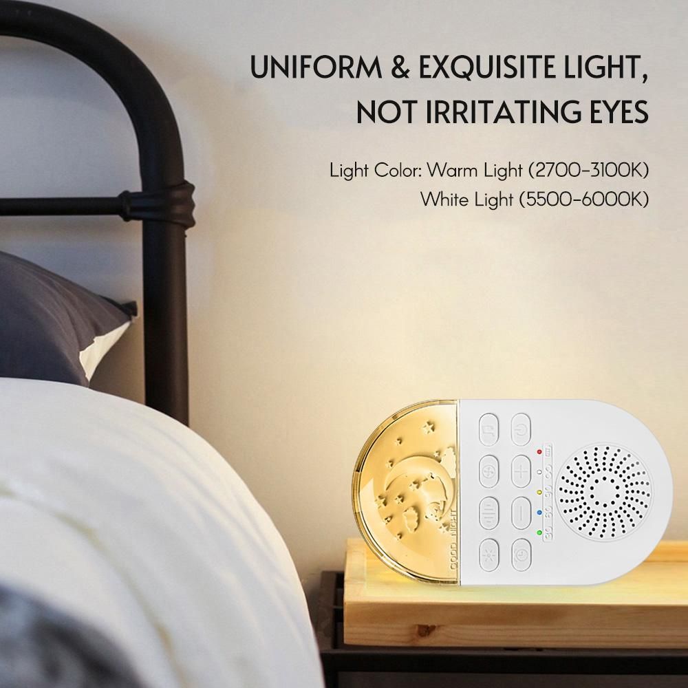 White Noise Sound Machine Baby Sleep Soother with Soft Warm Light/ White Light 24 Soothing Sounds Timers Natural Sound Machine with Lanyard for Babyroom Bedroom On-the-Go Travel