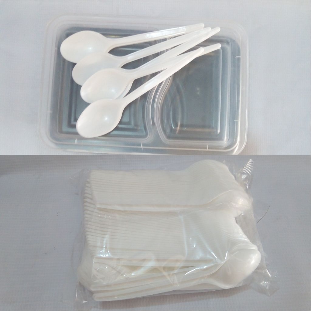Disposable Takeaway Plates With Cover And Spoon- 50 Pieces