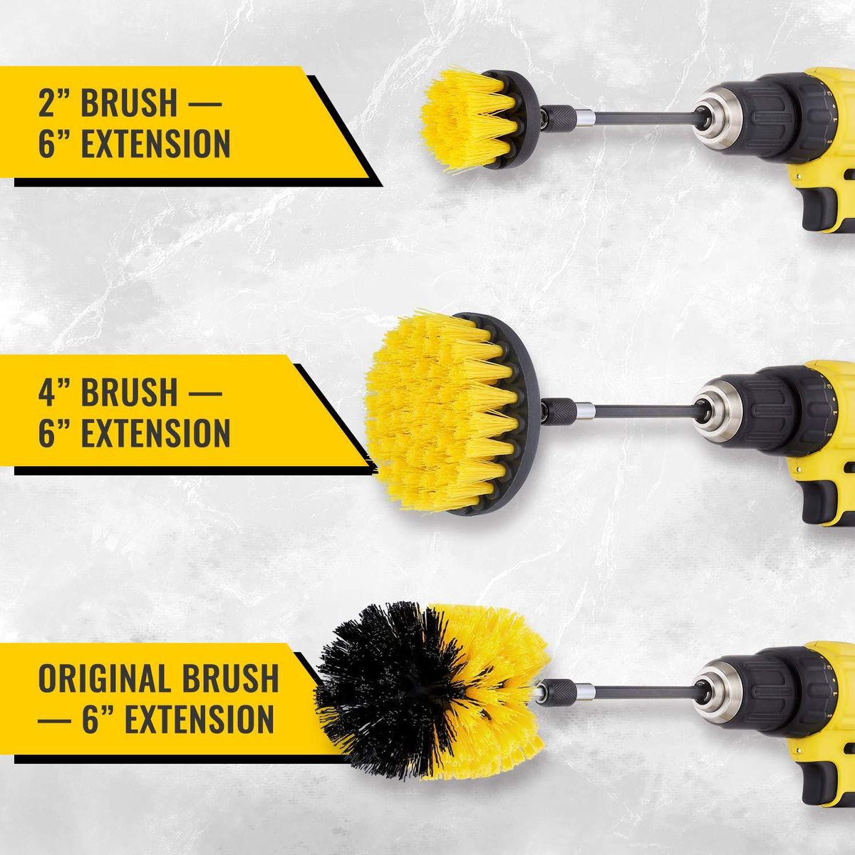 4Pcs Combinate Drill Brush Power Scrubbing Brush Drill Spin Scrubber Electric Cleaning Brush Fixing for Car Bathroom Wooden Floor Laundry Room Cleaning