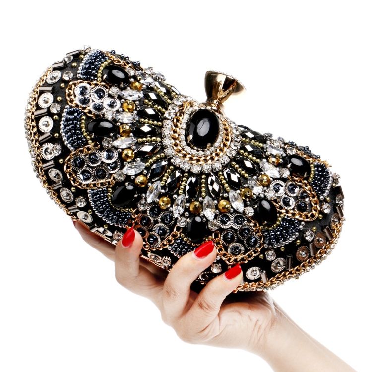 Women Fashion Banquet Party Beaded Handbag
