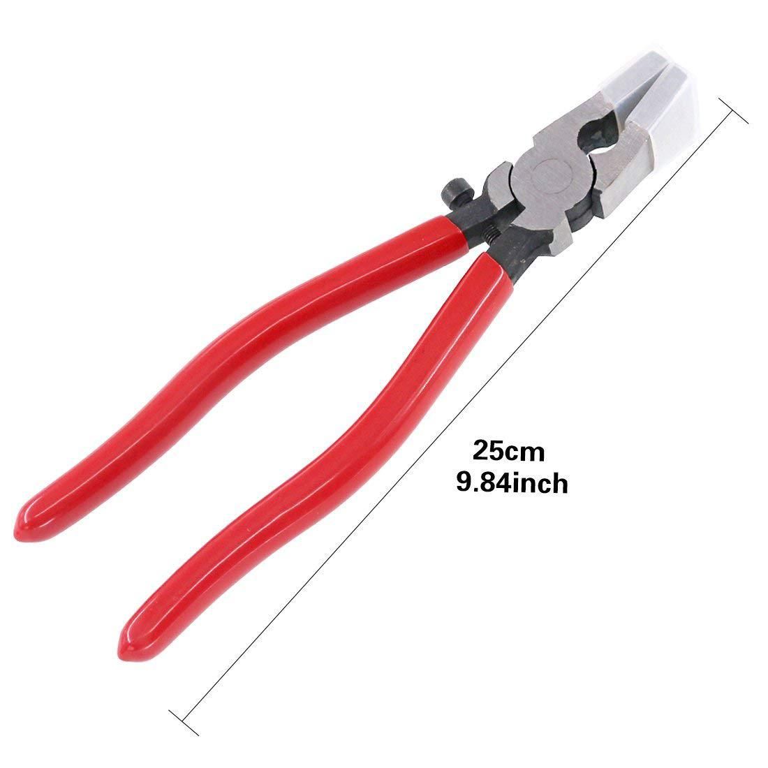 Heavy Duty Key Fob Pliers Tool, Metal Glass Running Pliers With Flat Jaws, Studio Running Pliers Attach Rubber Tips Perfect For Key Fob Hardware Install And Stained Glass Work