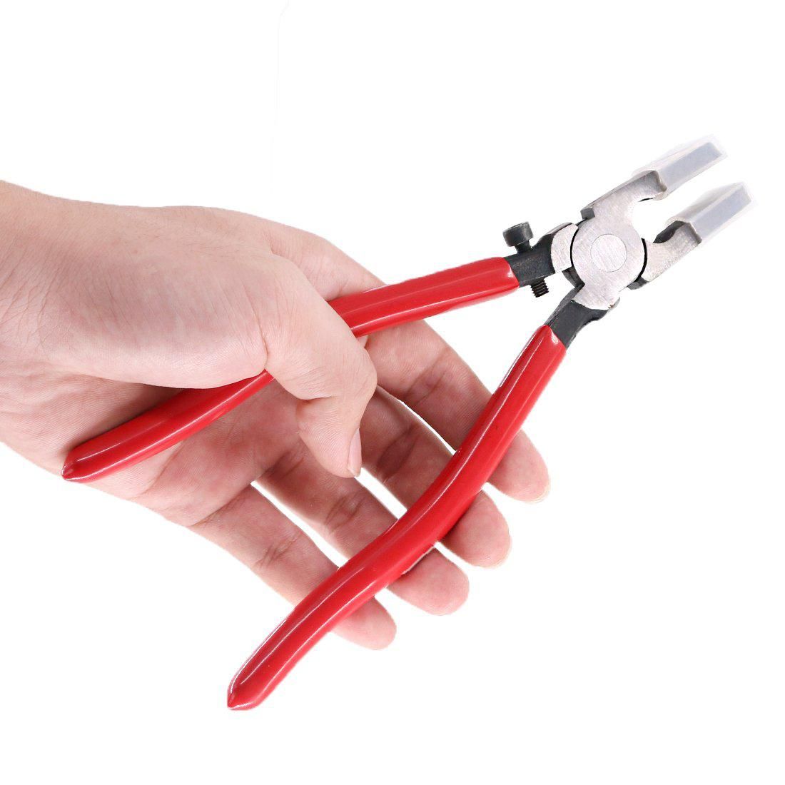 Heavy Duty Key Fob Pliers Tool, Metal Glass Running Pliers With Flat Jaws, Studio Running Pliers Attach Rubber Tips Perfect For Key Fob Hardware Install And Stained Glass Work