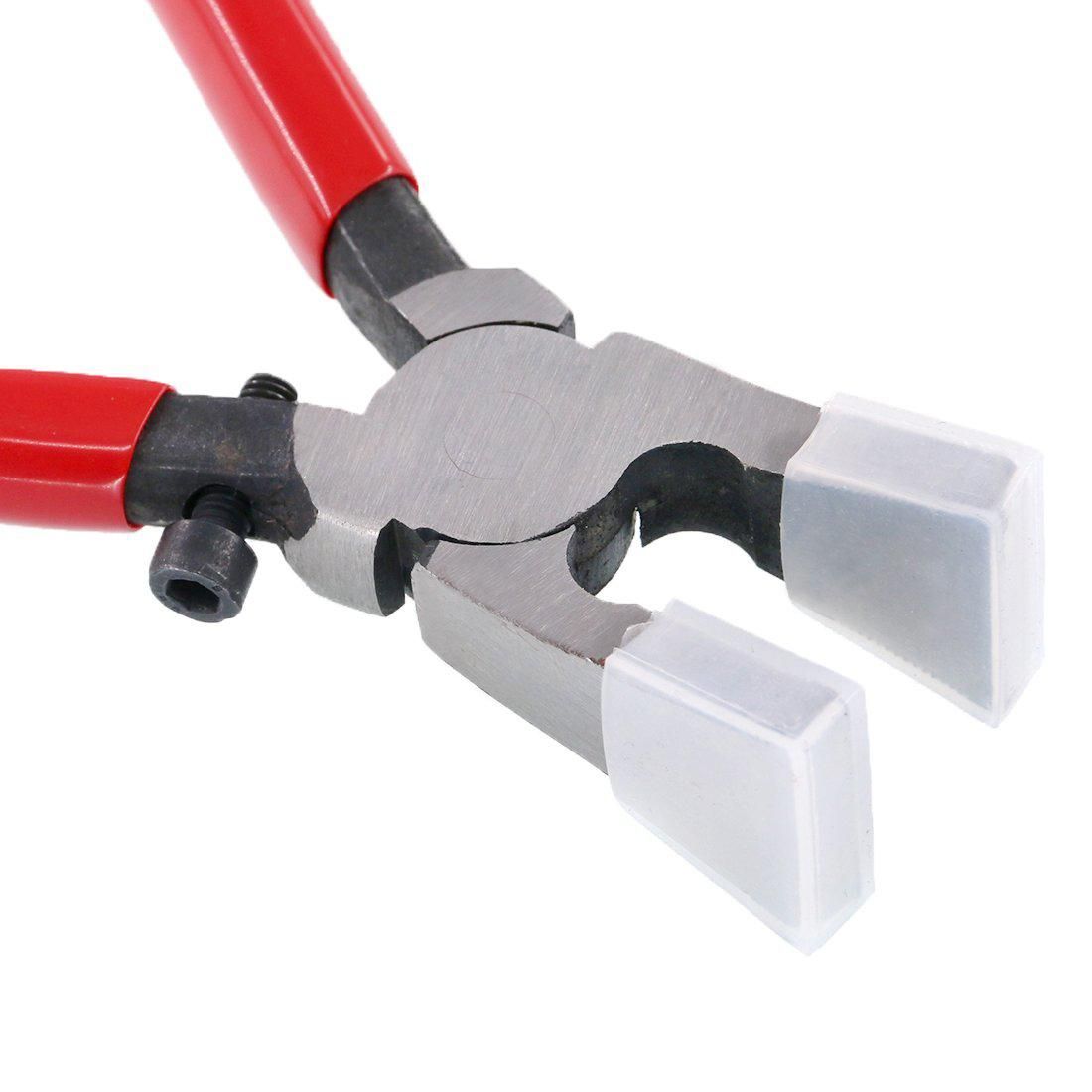 Heavy Duty Key Fob Pliers Tool, Metal Glass Running Pliers With Flat Jaws, Studio Running Pliers Attach Rubber Tips Perfect For Key Fob Hardware Install And Stained Glass Work