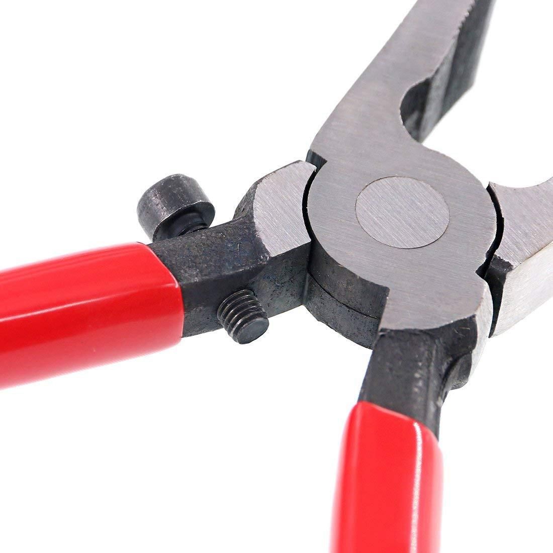 Heavy Duty Key Fob Pliers Tool, Metal Glass Running Pliers With Flat Jaws, Studio Running Pliers Attach Rubber Tips Perfect For Key Fob Hardware Install And Stained Glass Work