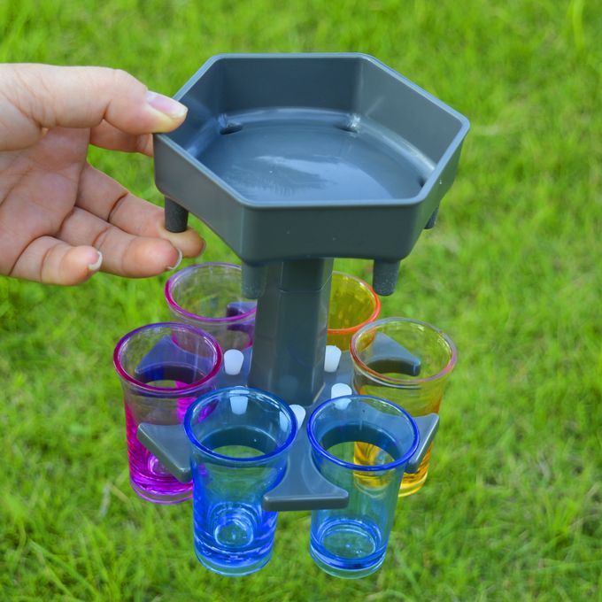 6 Shot Glass Dispenser Holder For Fuilling Drink