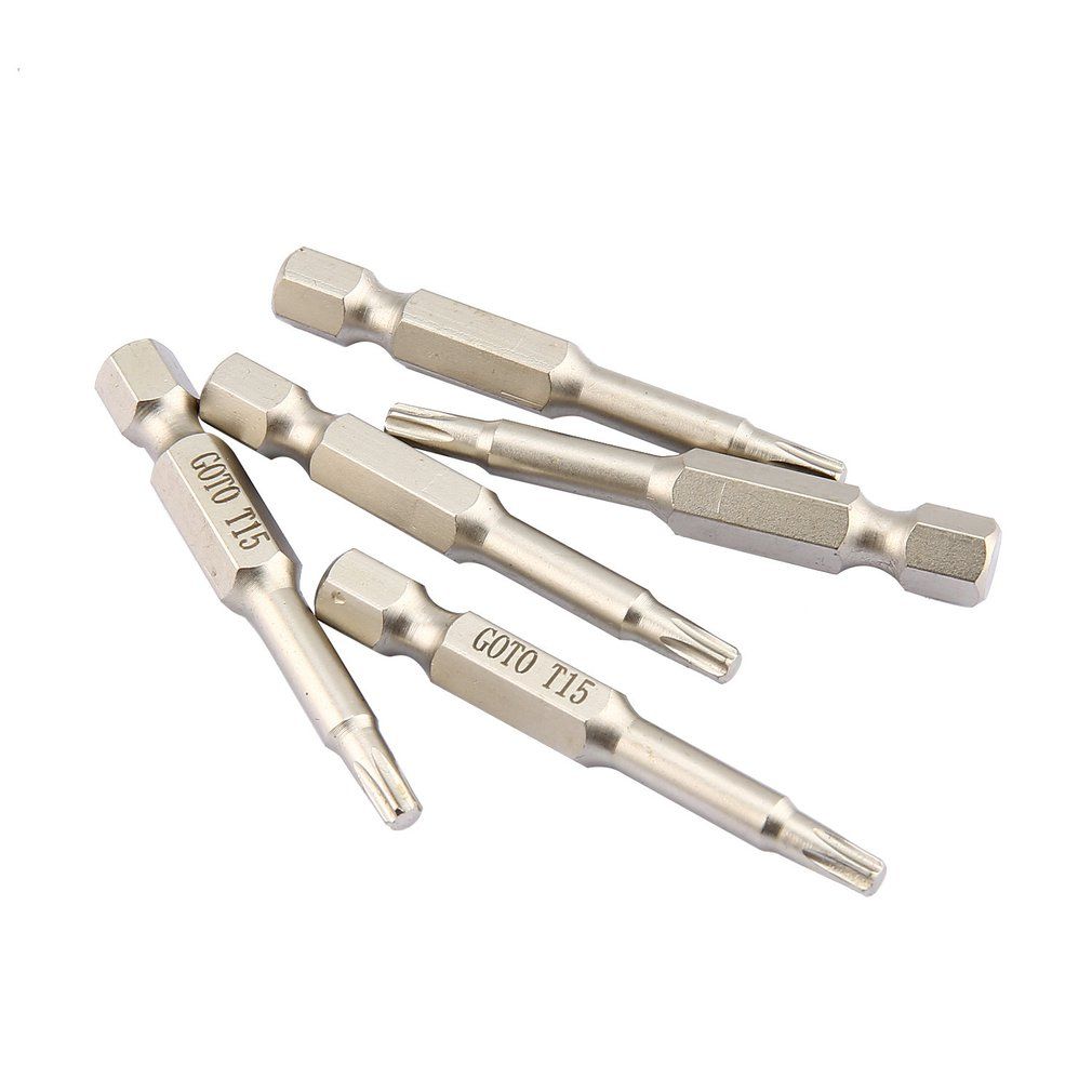 GOTO 5Pcs Alloy Steel 50mm Long &Phi;4.5 Magnetic Torx Screwdriver Bit Hand Tools