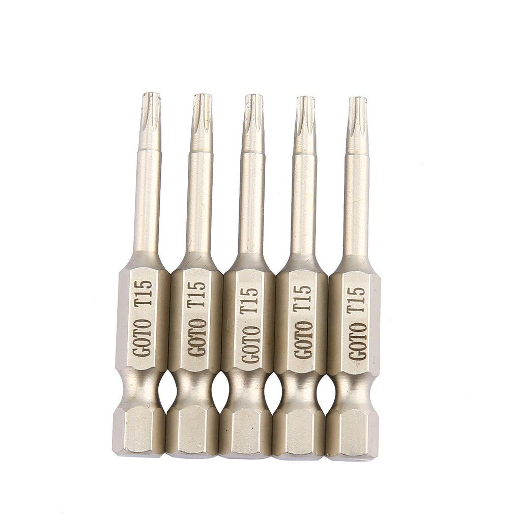 GOTO 5Pcs Alloy Steel 50mm Long &Phi;4.5 Magnetic Torx Screwdriver Bit Hand Tools