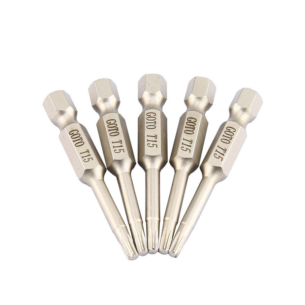 GOTO 5Pcs Alloy Steel 50mm Long &Phi;4.5 Magnetic Torx Screwdriver Bit Hand Tools