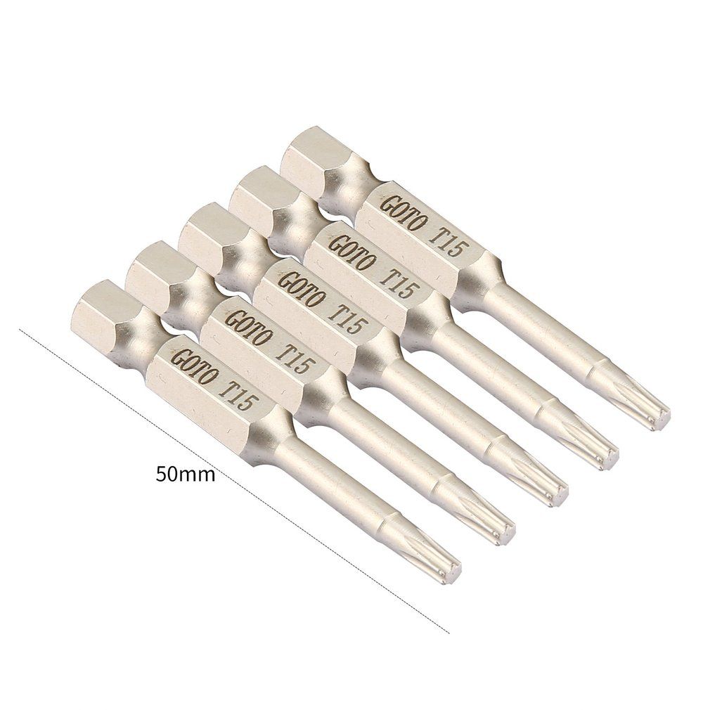 GOTO 5Pcs Alloy Steel 50mm Long &Phi;4.5 Magnetic Torx Screwdriver Bit Hand Tools