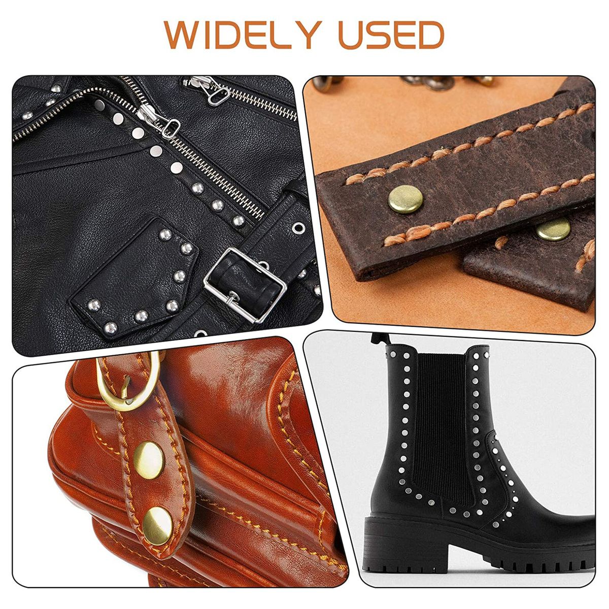 240 Sets Leather Rivets Double Cap Rivet Tubular 4 Colors 2