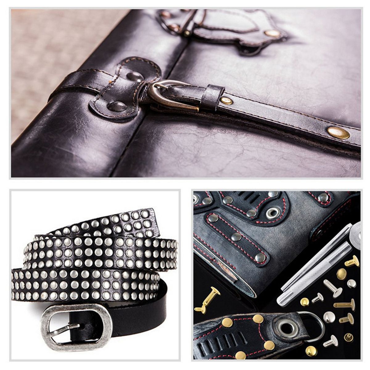 240 Sets Leather Rivets Double Cap Rivet Tubular 4 Colors 2
