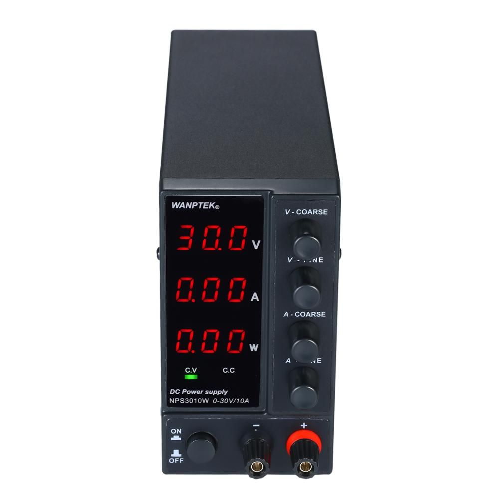 wanptek NPS3010W 0-30V 0-10A Switching DC Power Supply 3 Digits Display LED High Precision Adjustable Mini Power Supply AC 115V/230V 50/60Hz Voltage & Current Regulated Dual Output