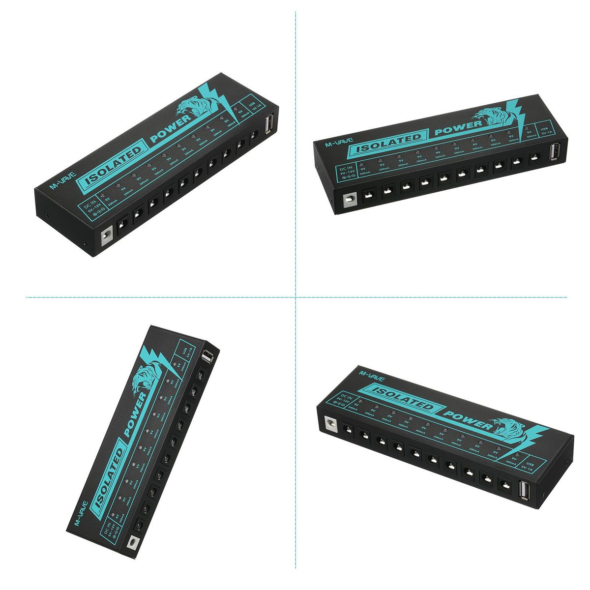 M-VAVE Guitar Pedal Power Guitar Effector Power Supply 10 Isolated DC Output Isolated Power