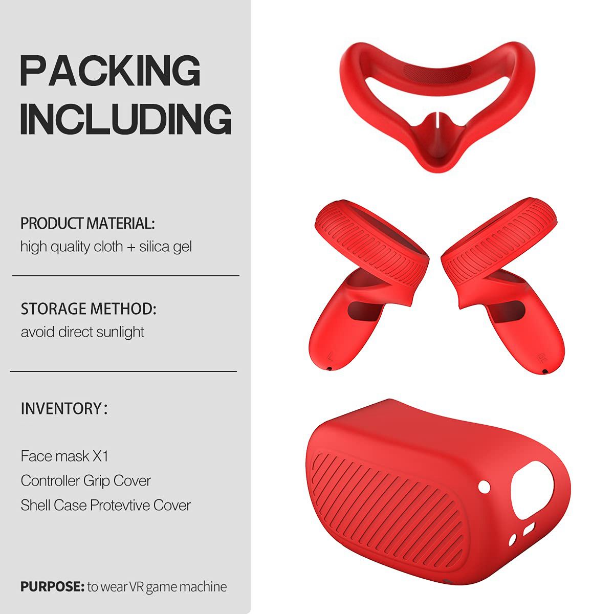 Protection Cover For Oculus Quest 2 VR Touch Controller Non-slip Silicone Cover Skin Handle Grip For Meta Quest 2 VR Accessories Red A Set