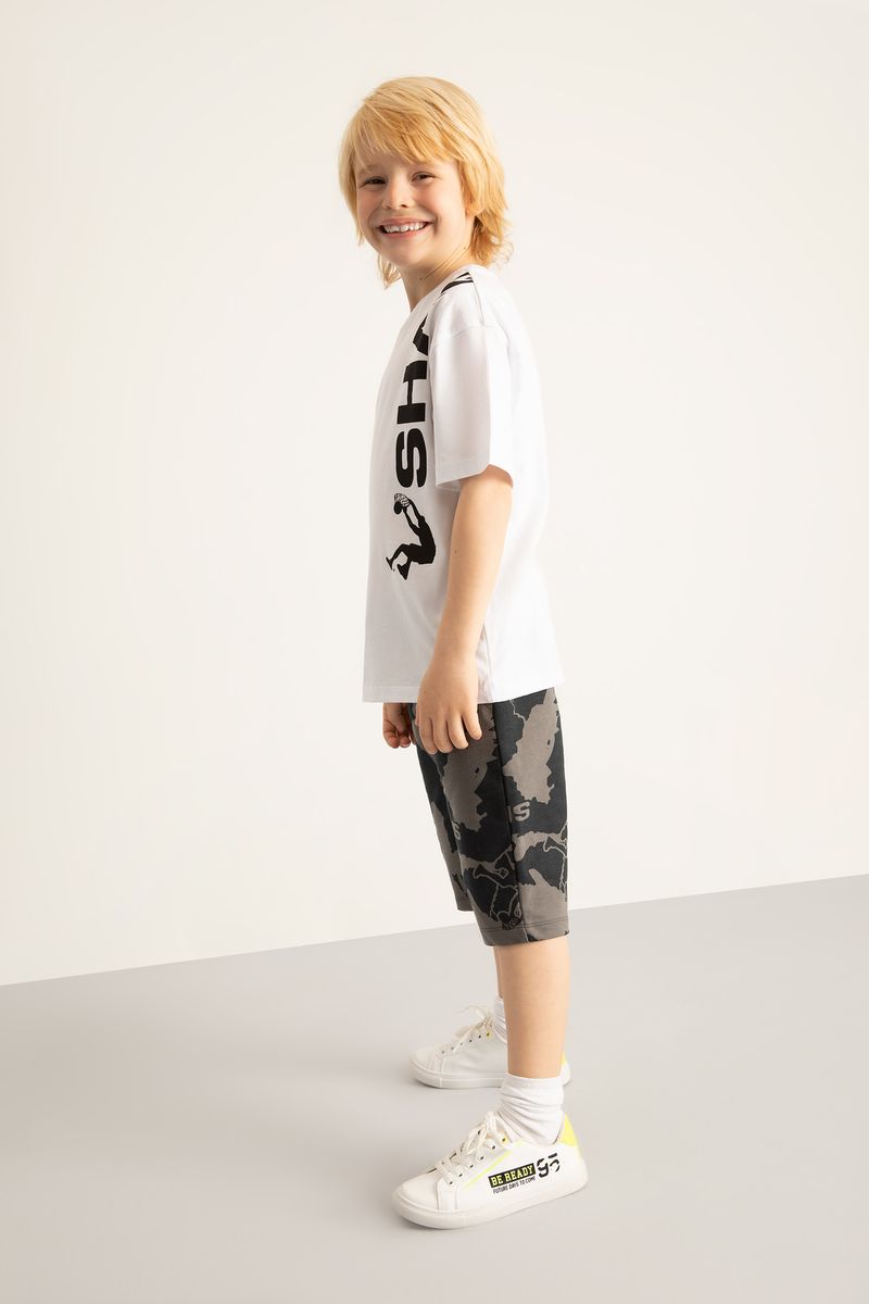 Boy - Regular Fit Knitted Bottom Short - Grey