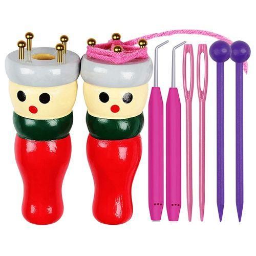 French Knitter Tool 2 Pack, Wooden Knitting Dolly