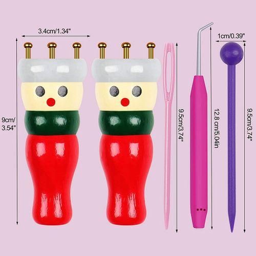 French Knitter Tool 2 Pack, Wooden Knitting Dolly