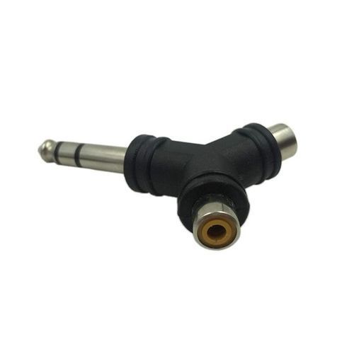 Audio Splitter Stereo 6.35mm Male Plug To RCA Female Jack Adapter