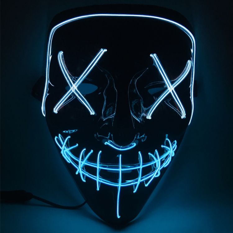 Halloween Festival Party X Face Seam Mouth Two Color LED Luminescence Mask