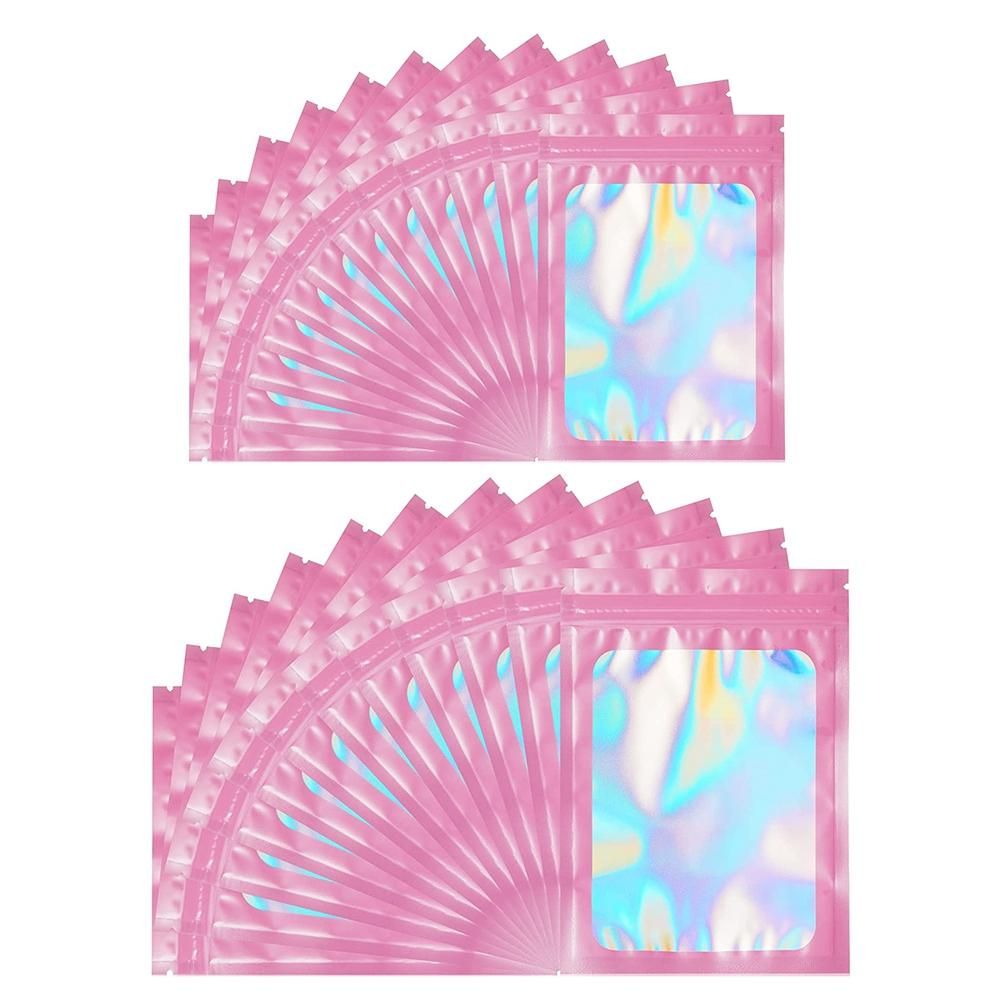 200 Pcs Smell Proof Mylar Bags Holographic Packaging Bags,