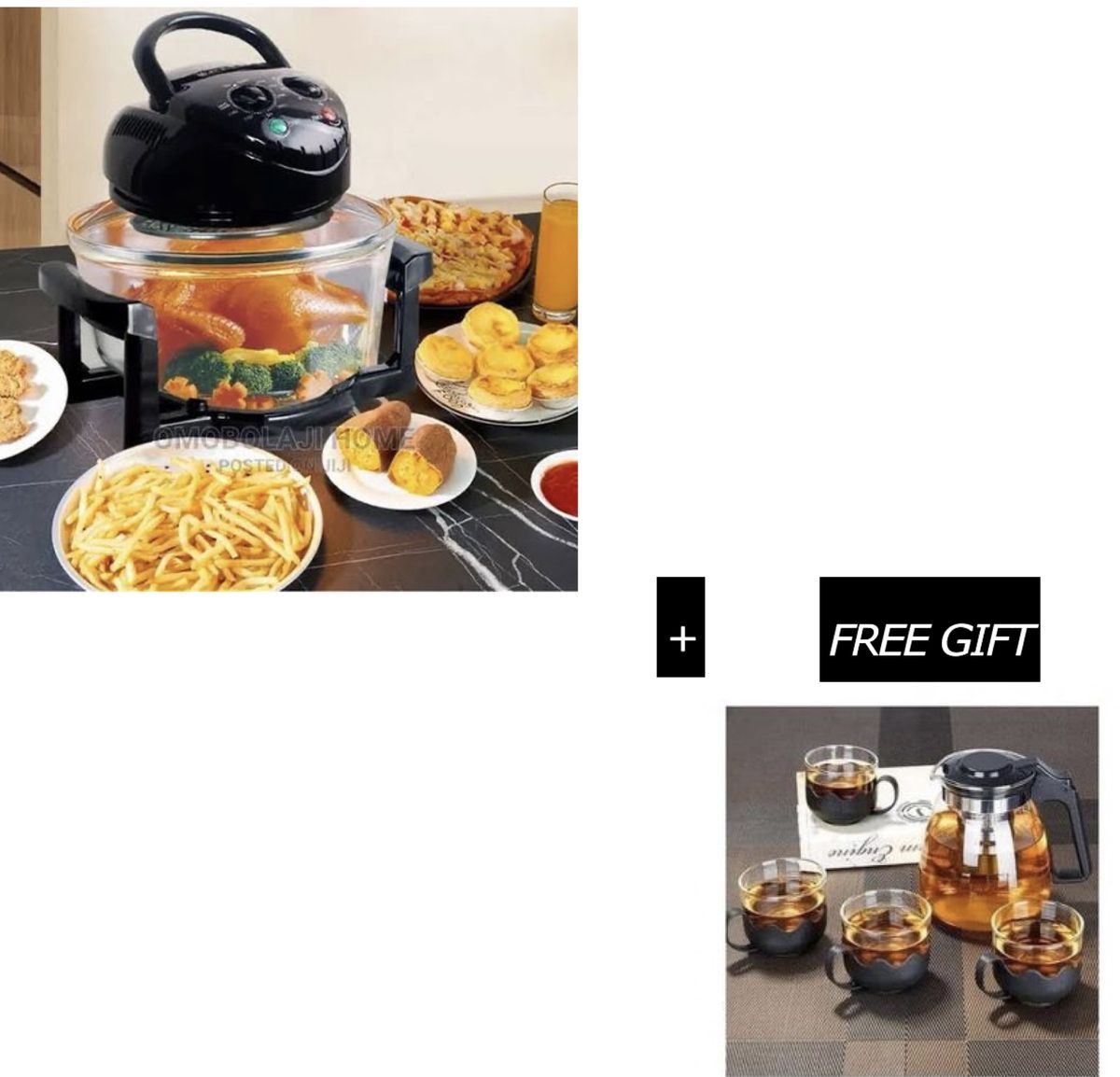 Halogen Oven And Air Fryer-20 Liters And Free Tea Pot Set