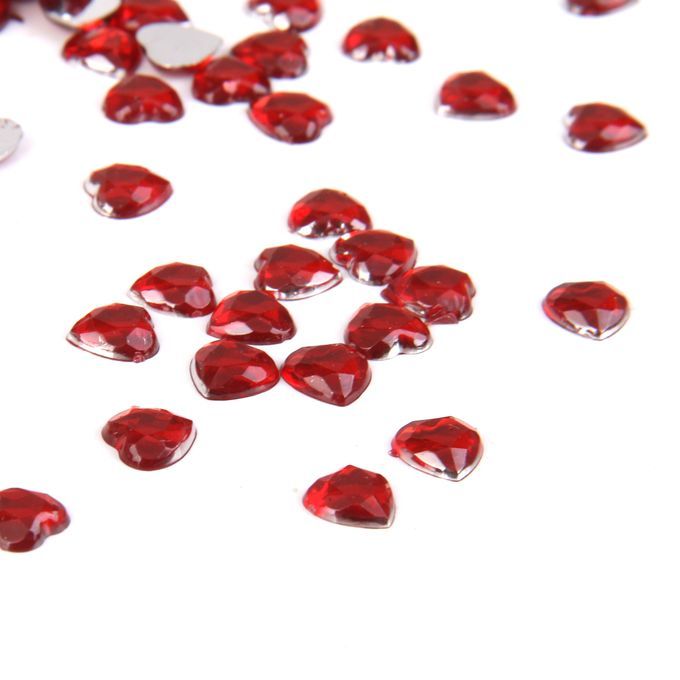 800pcs 8mm Heart Rhinestone Flatback Embellishment Wedding Decoration