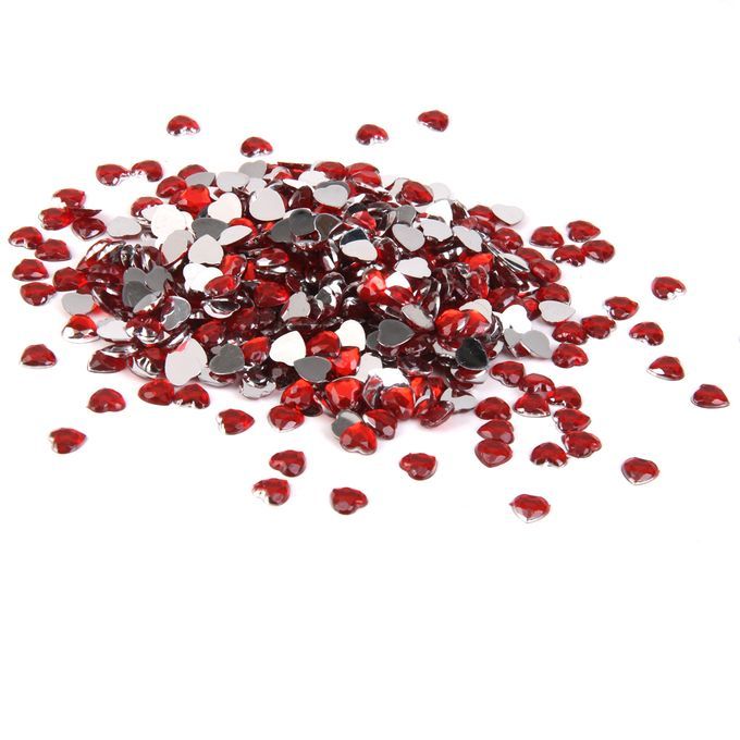 800pcs 8mm Heart Rhinestone Flatback Embellishment Wedding Decoration