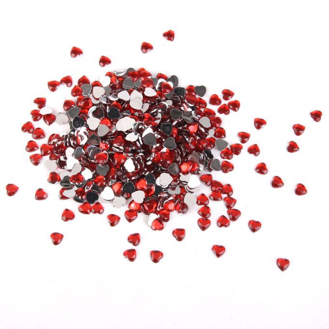 800pcs 8mm Heart Rhinestone Flatback Embellishment Wedding Decoration