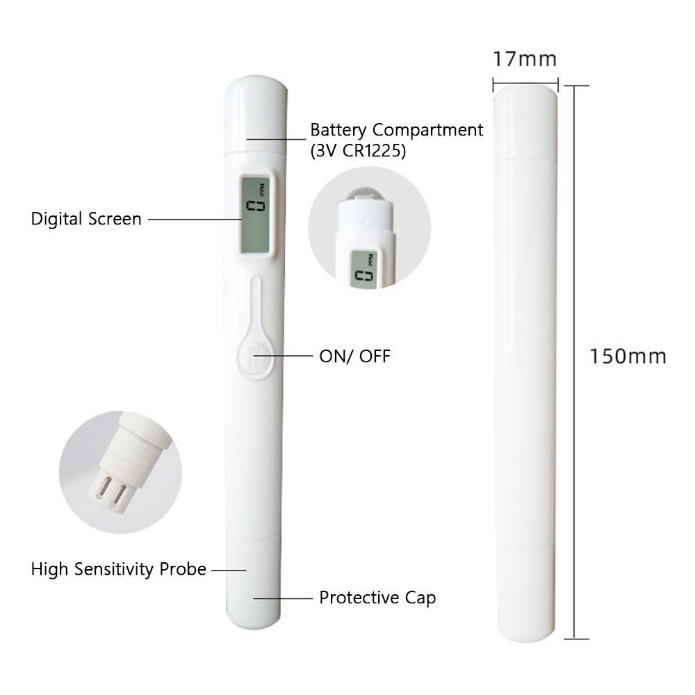 Digital TDS Meter Water Quality Tester Pen 0-9990PPM Mini Portable Water Quality Monitor Analyzer for Drinking Water Aquarium Swimming Pool Aquiculture