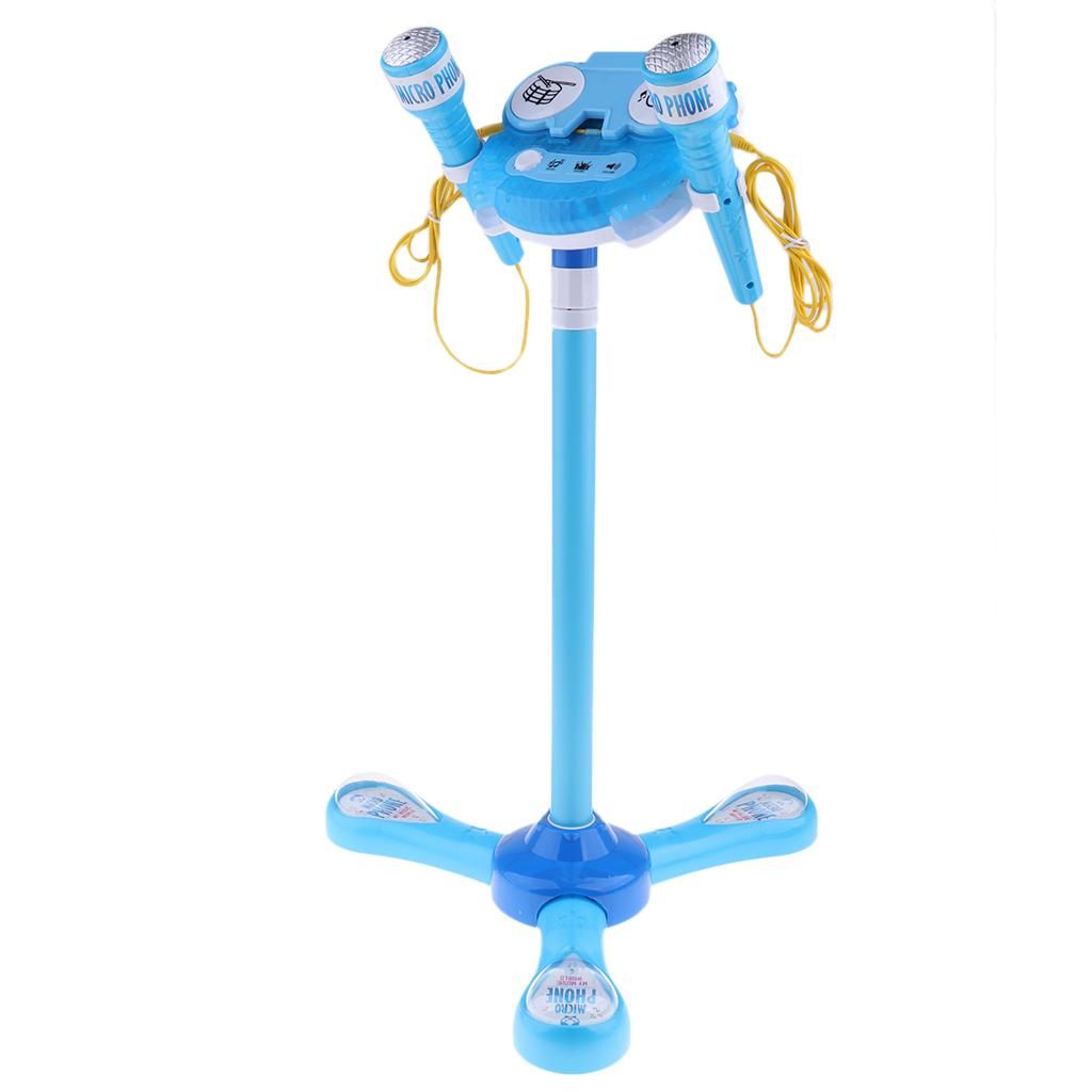 Kids Microphone Connect Smartphones 2 Microphones Singing Mic For Blue
