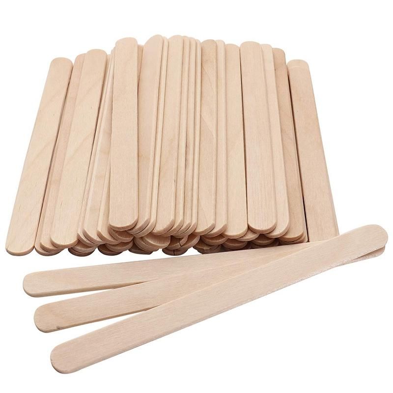 500PCS Small Wooden Board Oral Tongue Depressor DIY Craft Stick Ice Cream Stick Coffee Stirring Wood 6 Inches