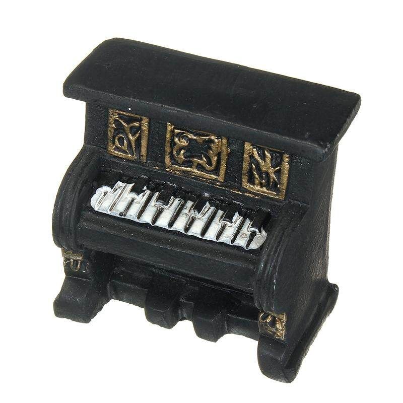 1 Set Retro Miniature Doll House Furniture Paino Telephone Ornaments Toys For Home Decoration Crafts Kids Gifts Piano