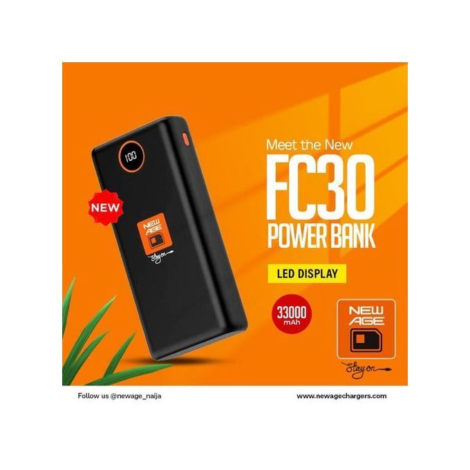 30000mAh POWER BANK FAST CHARGE TYPE C INPUT & OUTPUT