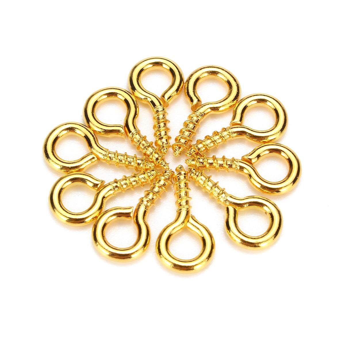 200Pcs Resin Casting Molds Screw Eye Pins Threaded DIY Jewelry Craft Accessories Gold