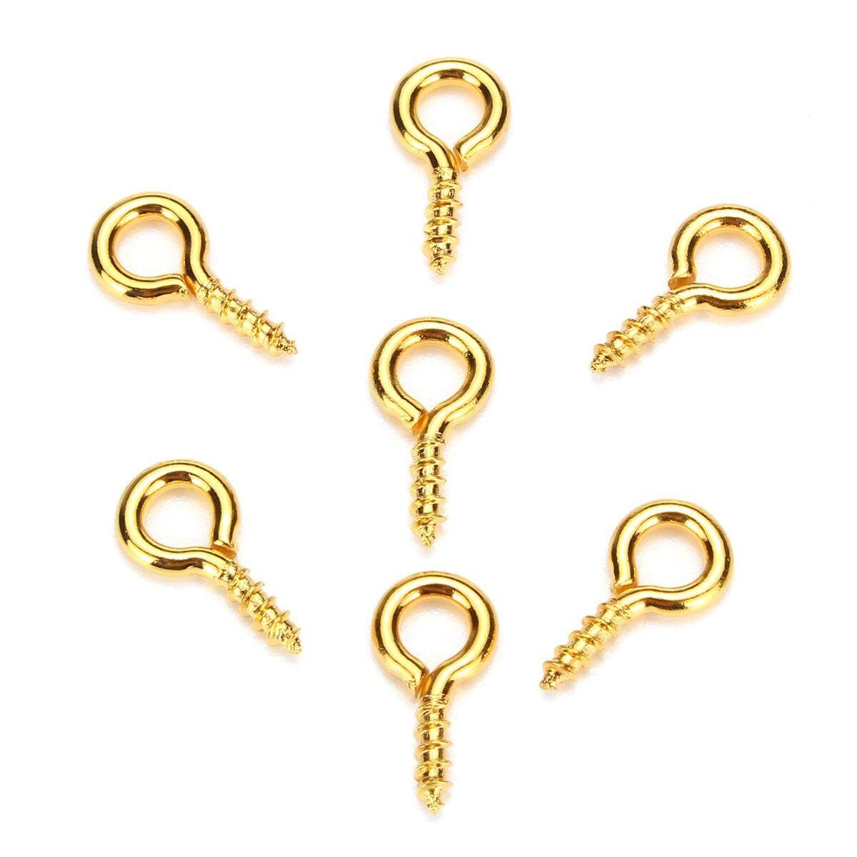 200Pcs Resin Casting Molds Screw Eye Pins Threaded DIY Jewelry Craft Accessories Gold