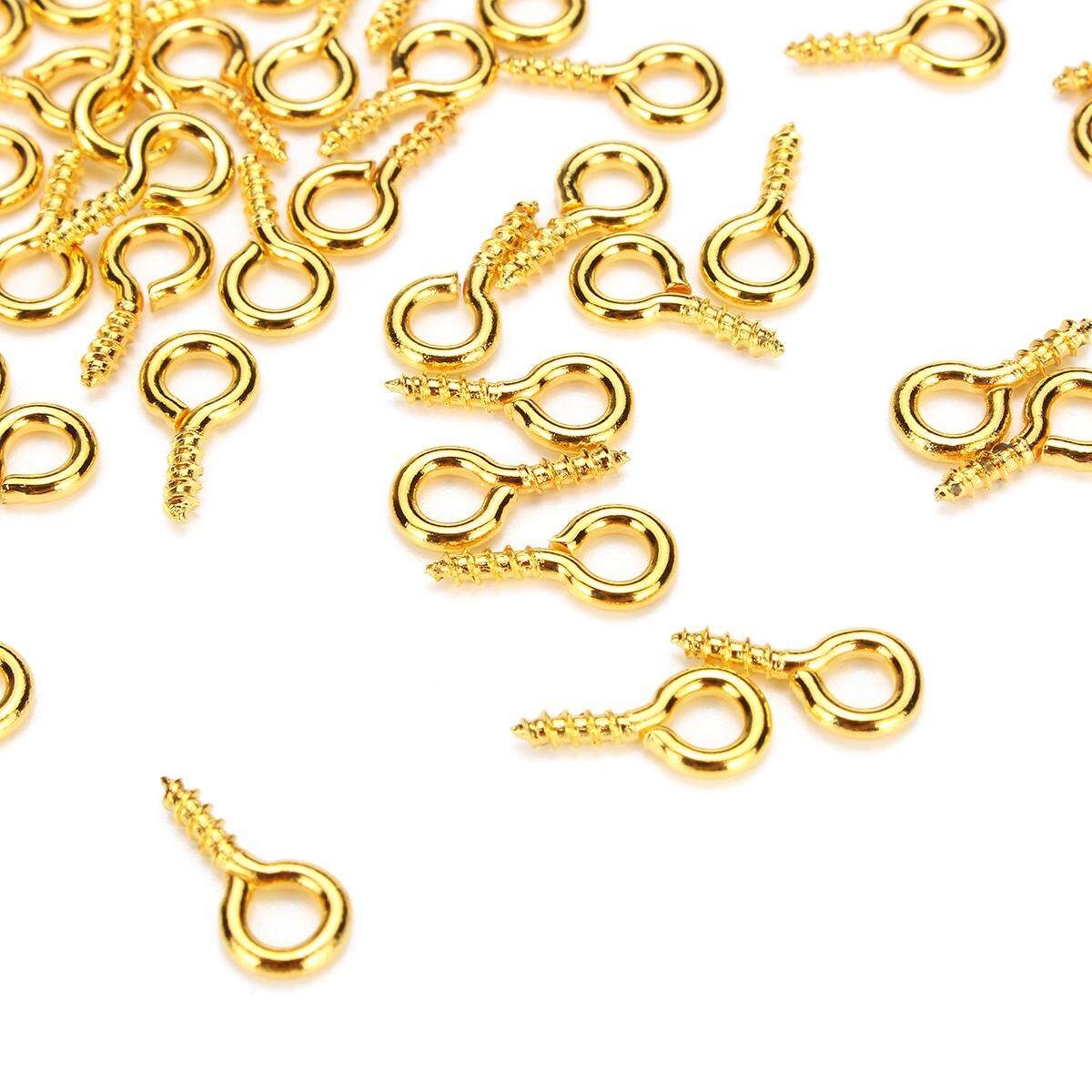 200Pcs Resin Casting Molds Screw Eye Pins Threaded DIY Jewelry Craft Accessories Gold