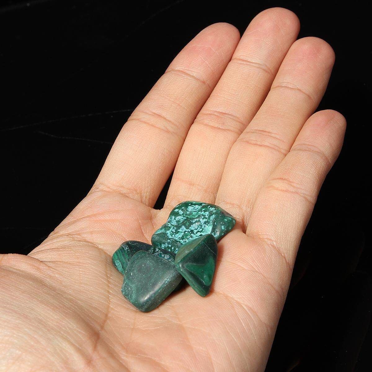 6Pcs Malachite Green Tumbled Healing Tumbled Reiki Chakra Crystal Gemstone