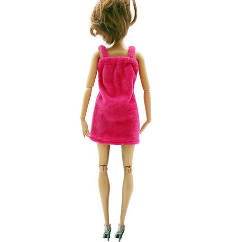 New Nightgown Pajamas Winter Wear Outfit For  Barbie Doll Rose Red