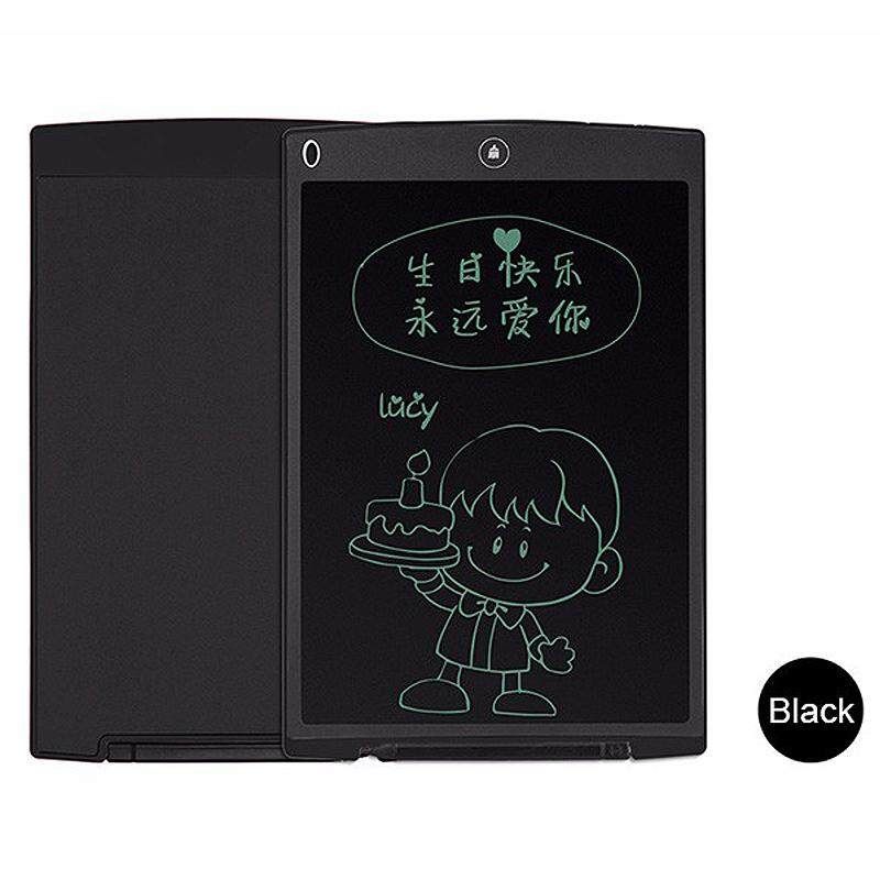 12'' Digital LCD Writing Drawing Tablet Board Pad Kids Notepad Writer Black (black)