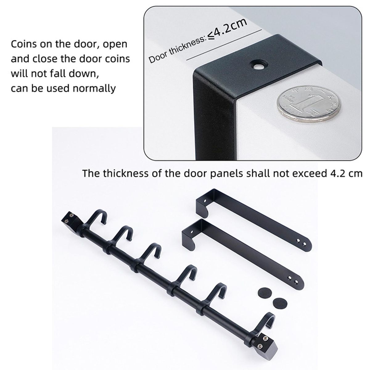Towel Hook Key Holder Coat Hanger Storage Hook Black