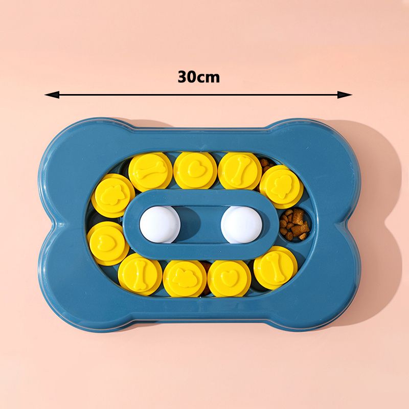 Interactive Dog Cat Toy Increases  IQ Treat Ball Pets Toys Feed Bowl Tumbler Food Dispenser For Dogs Puppy Training Balls-Blue Bone Bowl