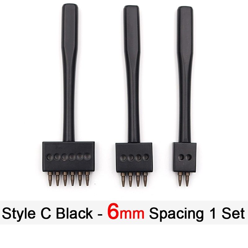 1mm Circle Leather Hole Punch Lacing Stitching Professional Working Hand Tool Kit Sewing Cut Round Puncher Craft Chisel Set