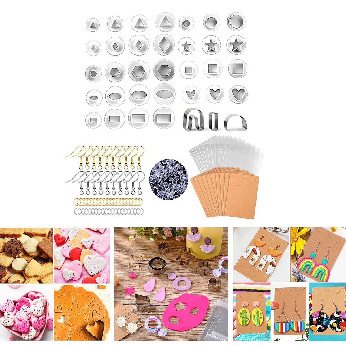Clay Earring Cutters Polymer Clay Cutters For Dangle Drop 135pcs