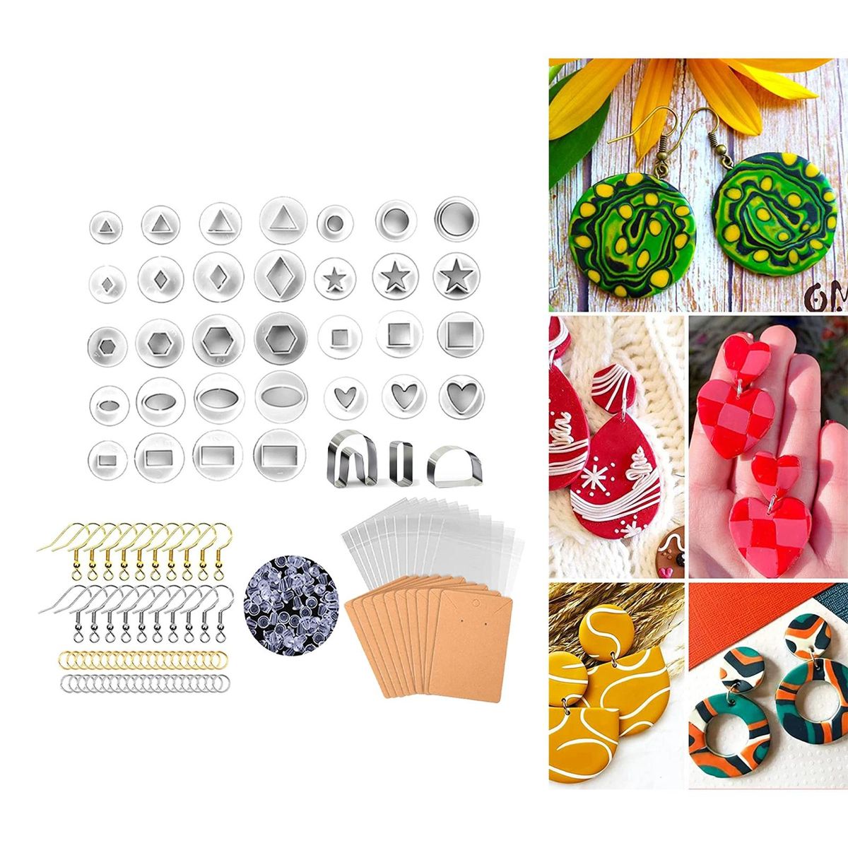 Clay Earring Cutters Polymer Clay Cutters For Dangle Drop 135pcs
