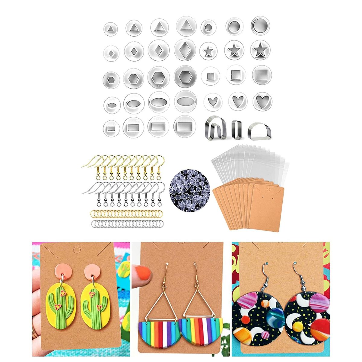 Clay Earring Cutters Polymer Clay Cutters For Dangle Drop 135pcs