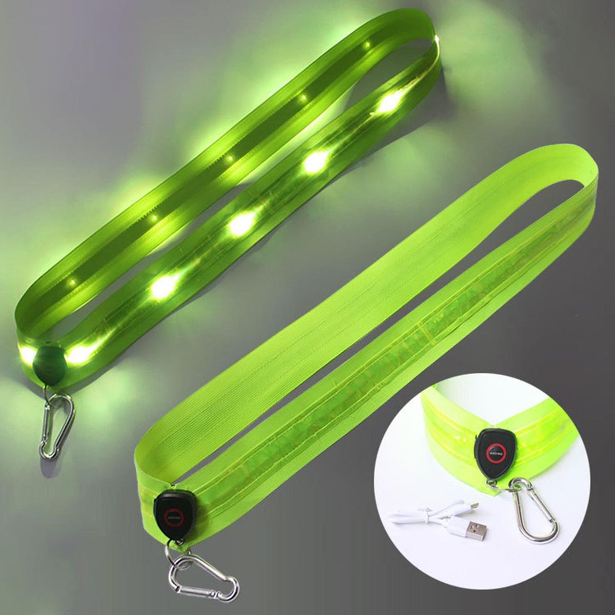 1 Set LED Shoulder Strap Fluorescent Green Light-emitting Crossband Fluorescent Green