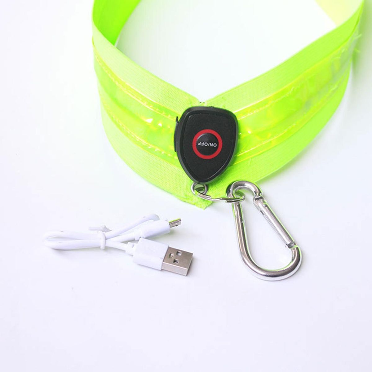 1 Set LED Shoulder Strap Fluorescent Green Light-emitting Crossband Fluorescent Green