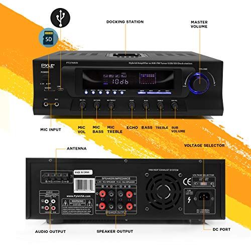 300W Digital Stereo Receiver System  AMFM Qtz Synthesized Tu