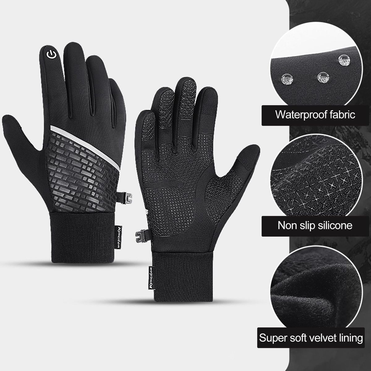 1 Pair Sports Winter Warm Running Sports Black